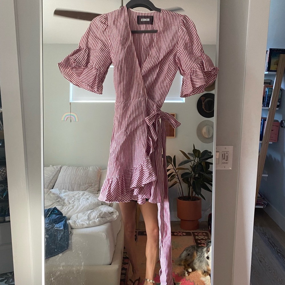 Reformation Linen Wrap dress